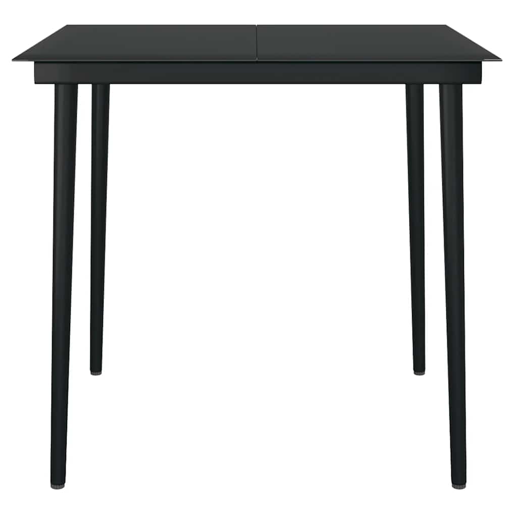 5 Piece Garden Dining Set Poly Rattan Glass Brown