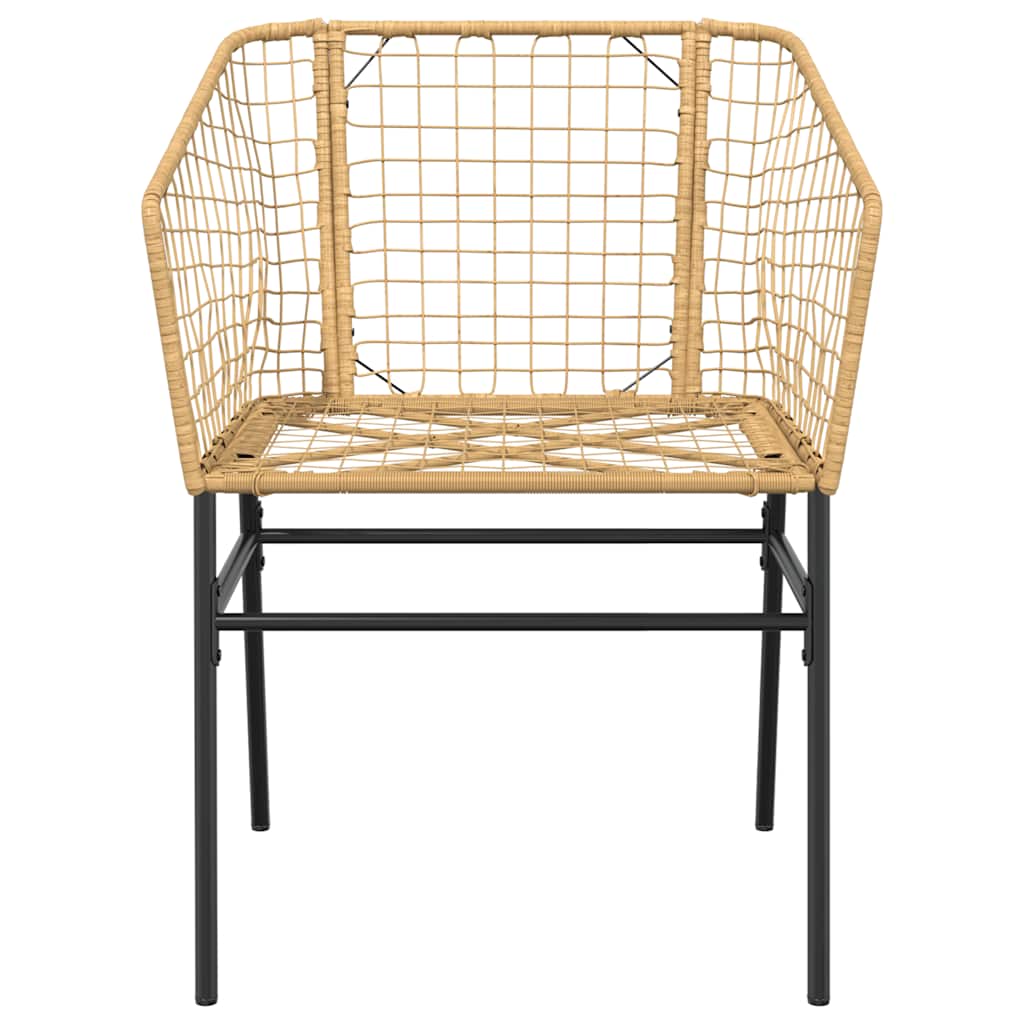 5 Piece Garden Dining Set Poly Rattan Glass Brown