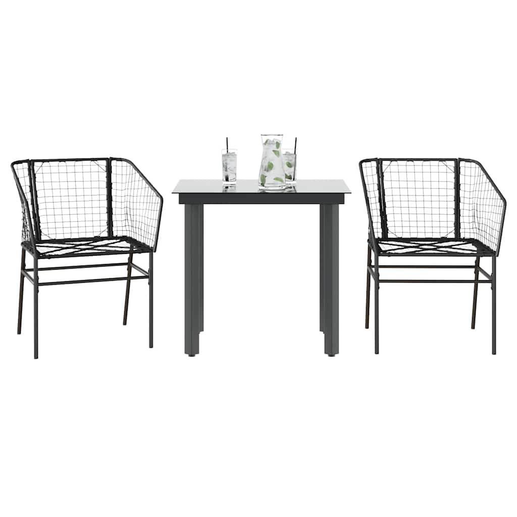 9 Piece Garden Dining Set Poly Rattan Glass