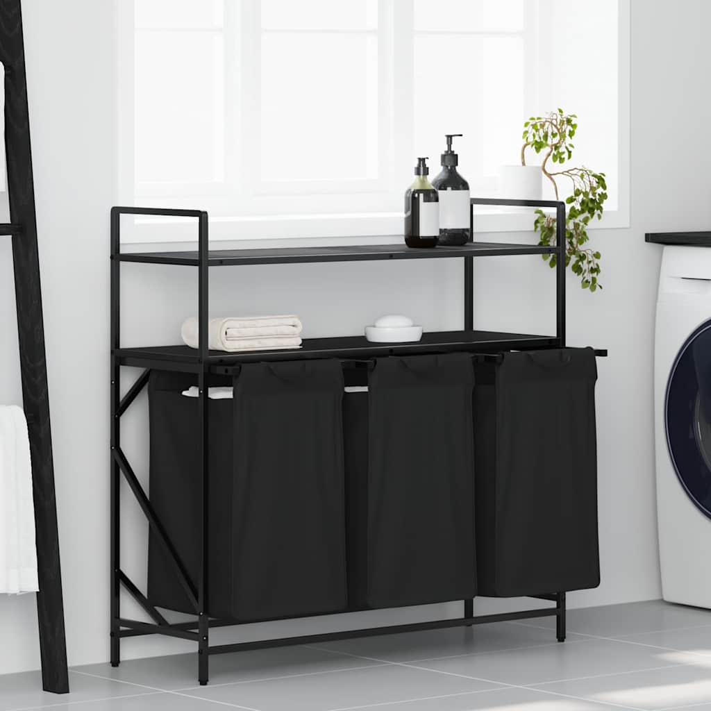Laundry Basket 3 Compartments With Shelves