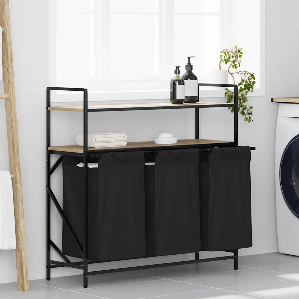Laundry Basket 3 Compartments With Shelves
