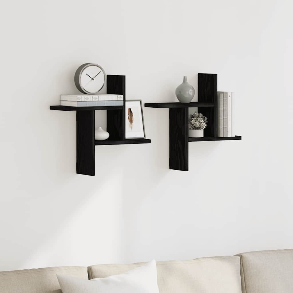Wall Shelves 2 Pcs Engineered Wood