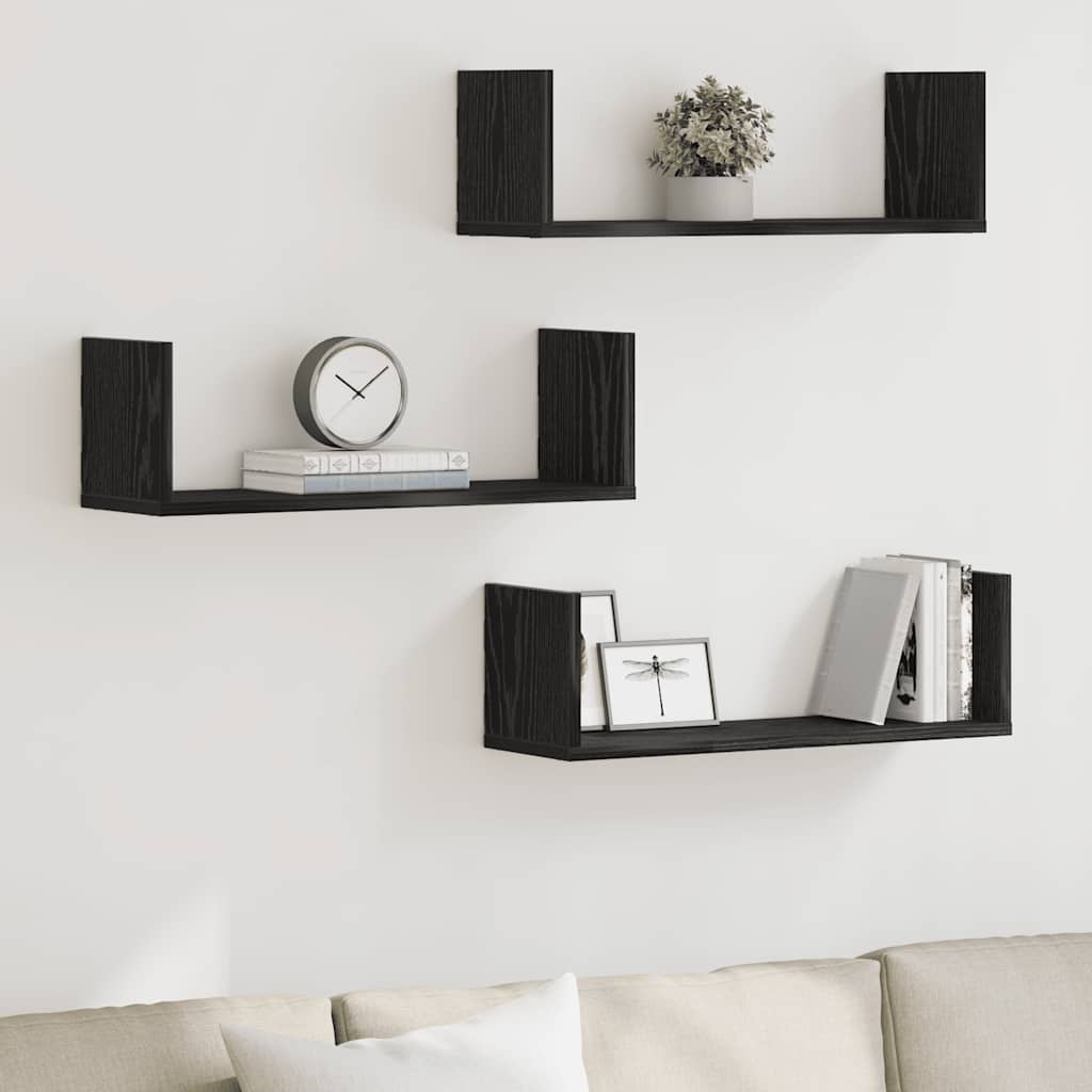 Wall Shelves 3 Pcs Engineered Wood