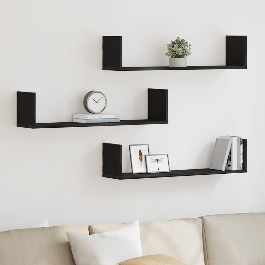 Wall Shelves 3 Pcs Engineered Wood