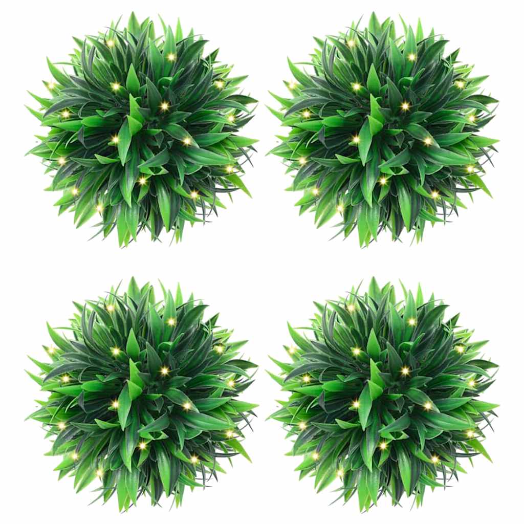 Artificial Boxwood Balls With Led Lights 2 Pcs Green