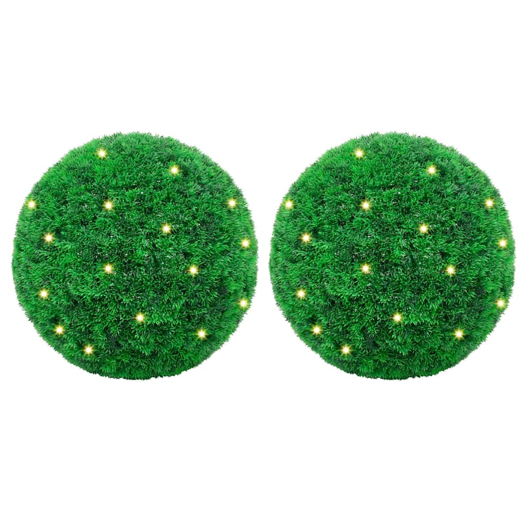 Artificial Boxwood Balls With Led Lights 4 Pcs Green