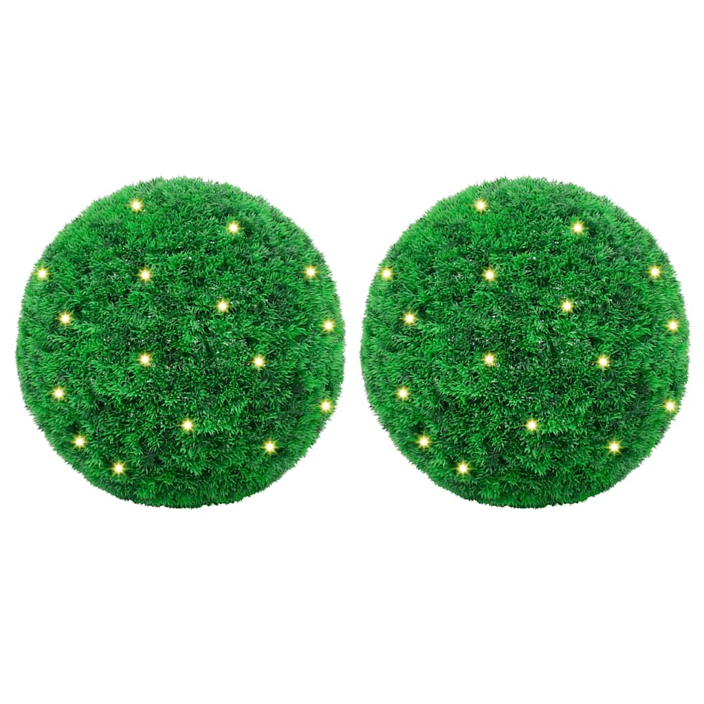 Artificial Boxwood Balls With Led Lights 4 Pcs Green