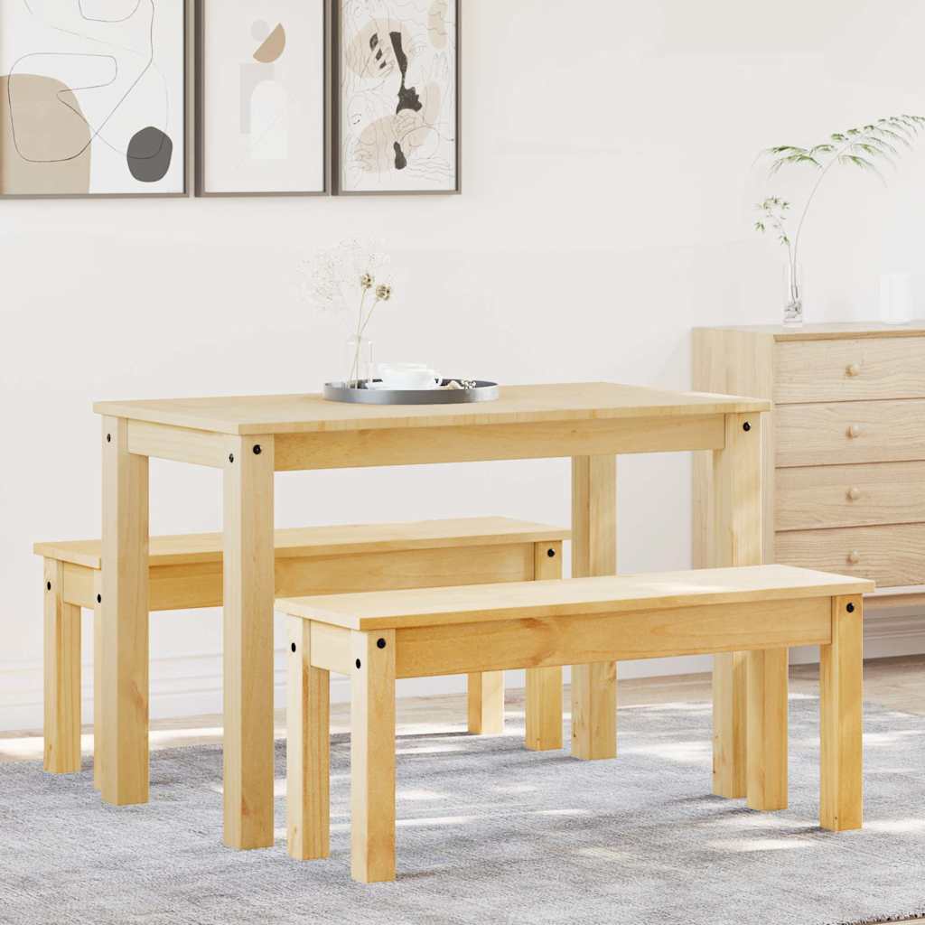 4 Piece Dining Set Panama Solid Wood Pine