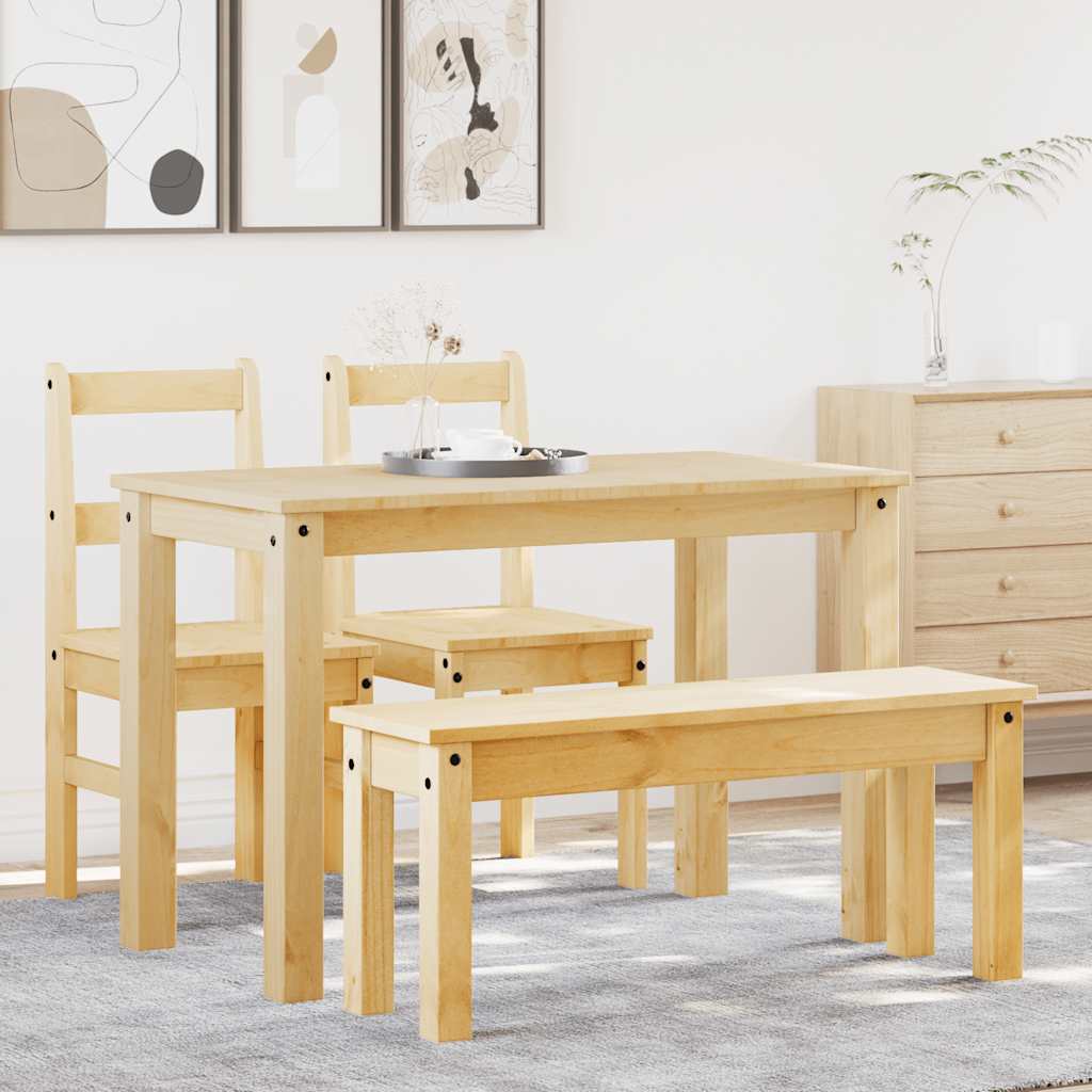 4 Piece Dining Set Panama Solid Wood Pine