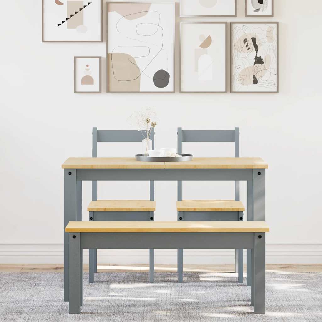 4 Piece Dining Set Panama Solid Wood Pine