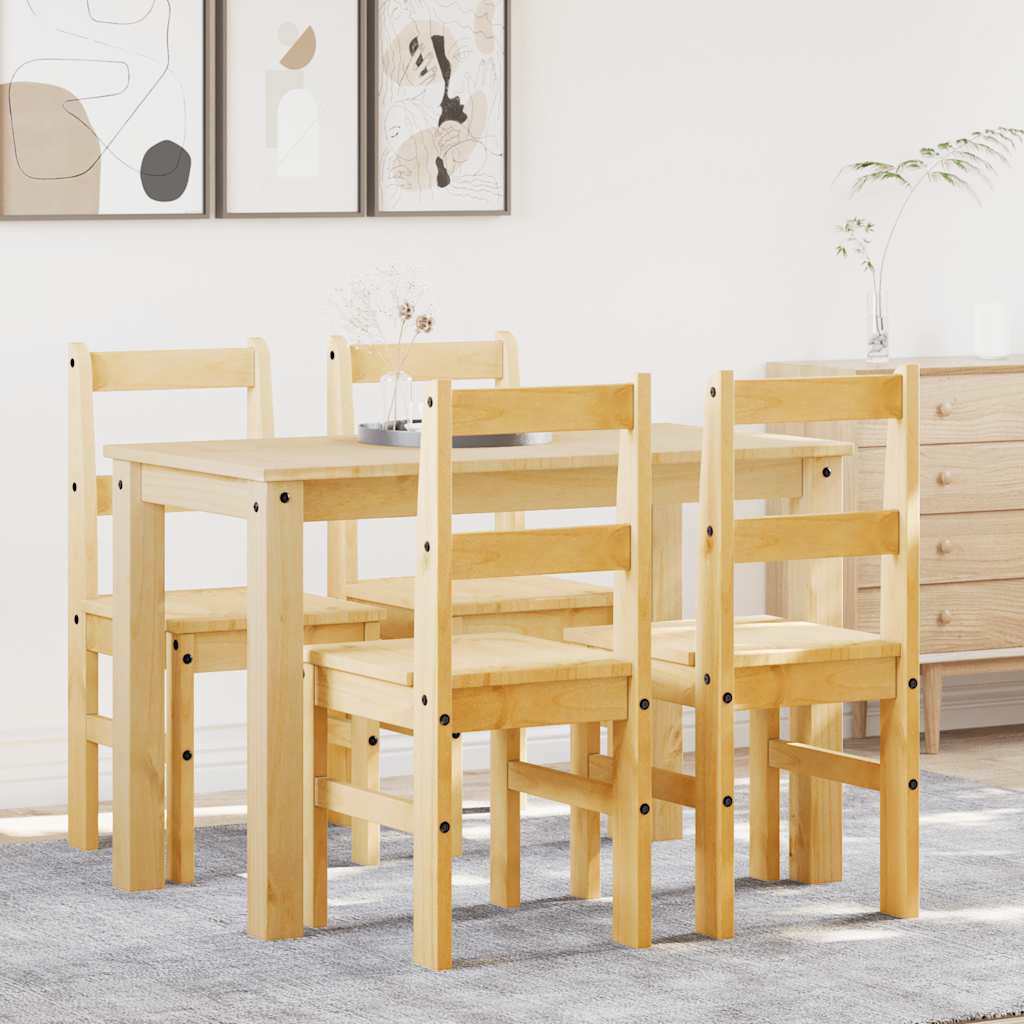 4 Piece Dining Set Panama Solid Wood Pine