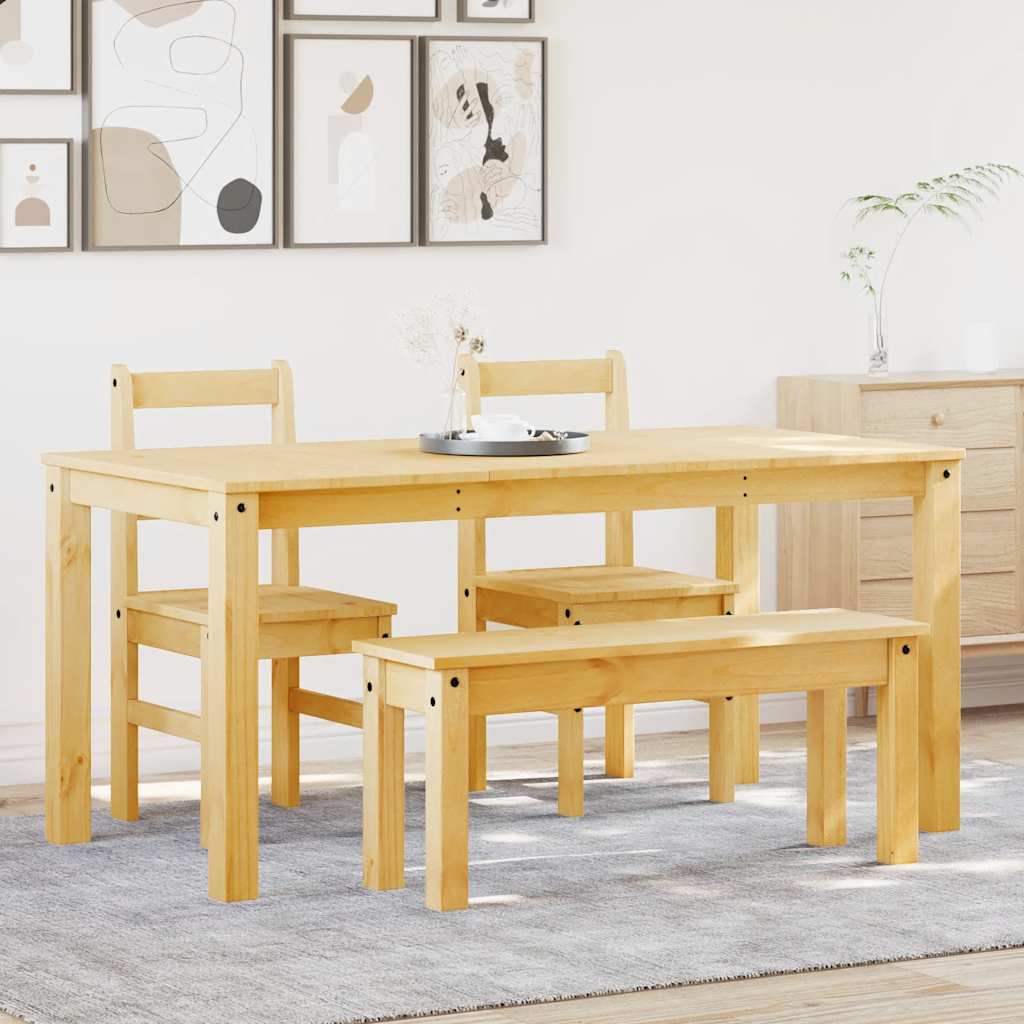 4 Piece Dining Set Panama Solid Wood Pine