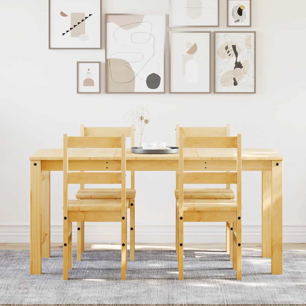 4 Piece Dining Set Panama Solid Wood Pine