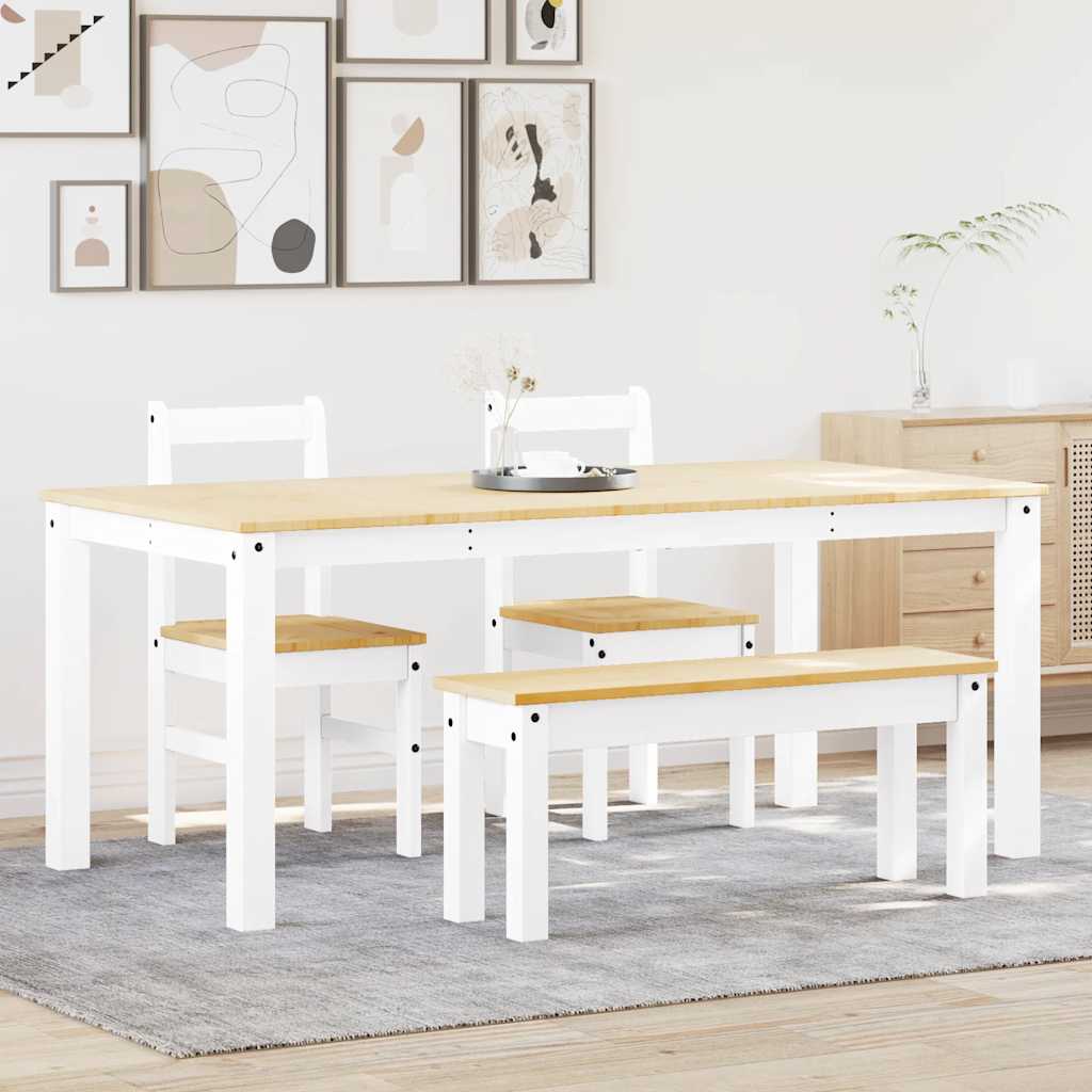 4 Piece Dining Set Panama Solid Wood Pine
