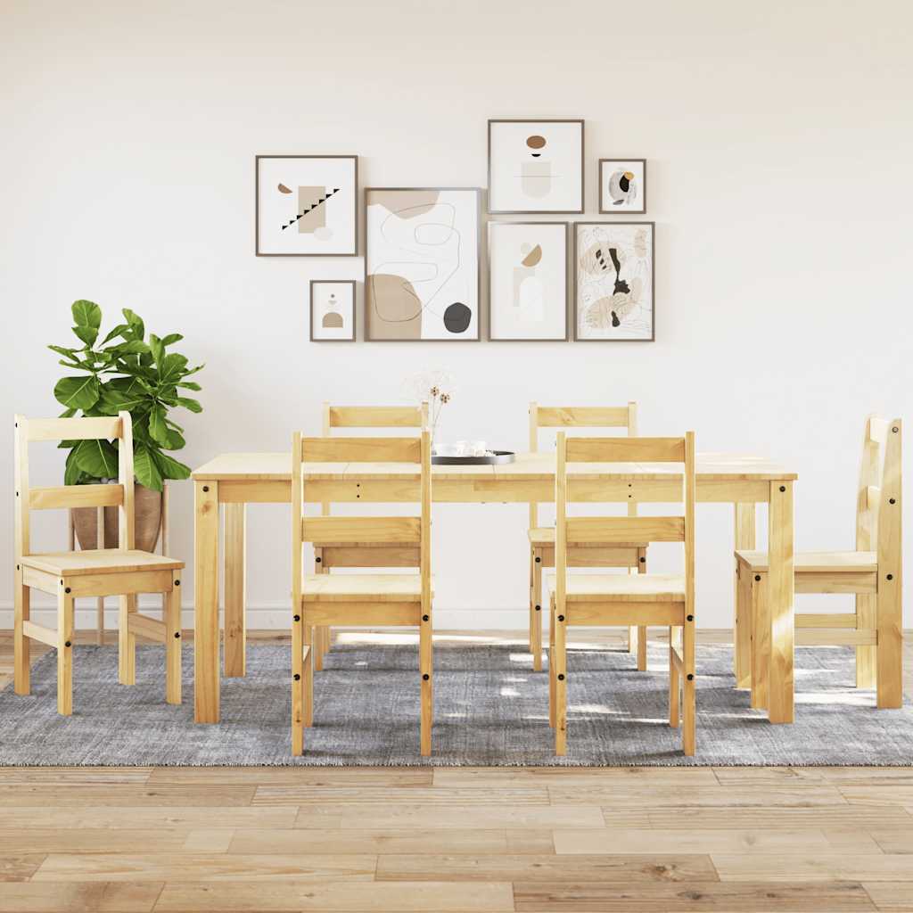 4 Piece Dining Set Panama Solid Wood Pine