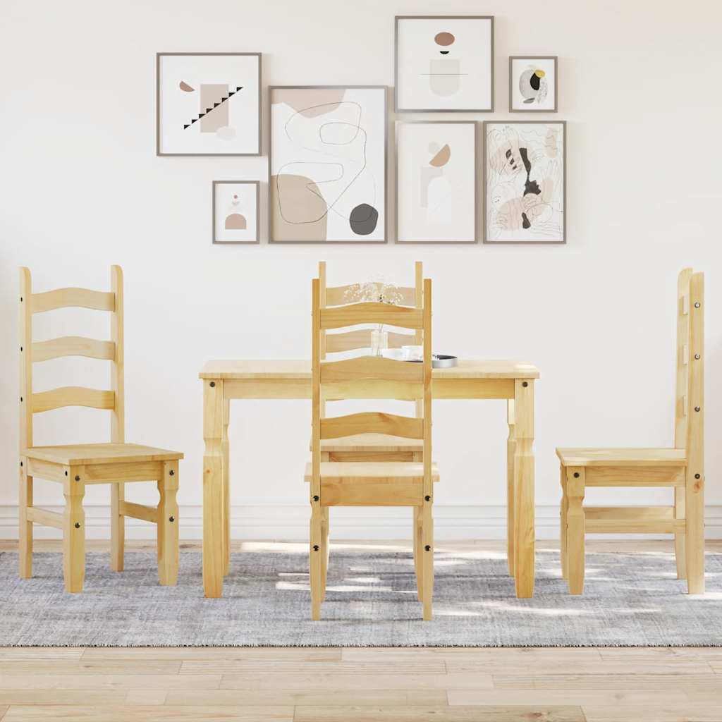 3 Piece Dining Set Panama Solid Wood Pine