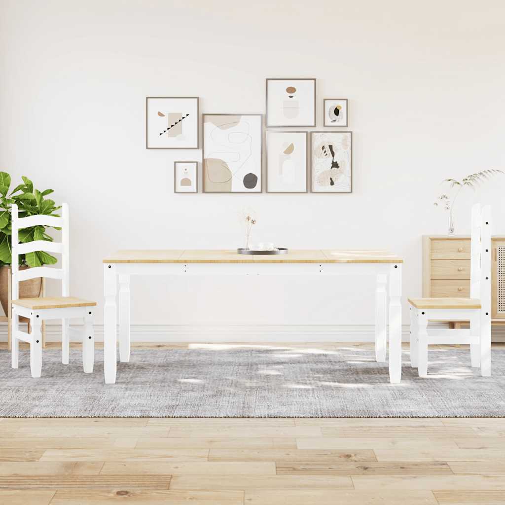 3 Piece Dining Set Panama Solid Wood Pine