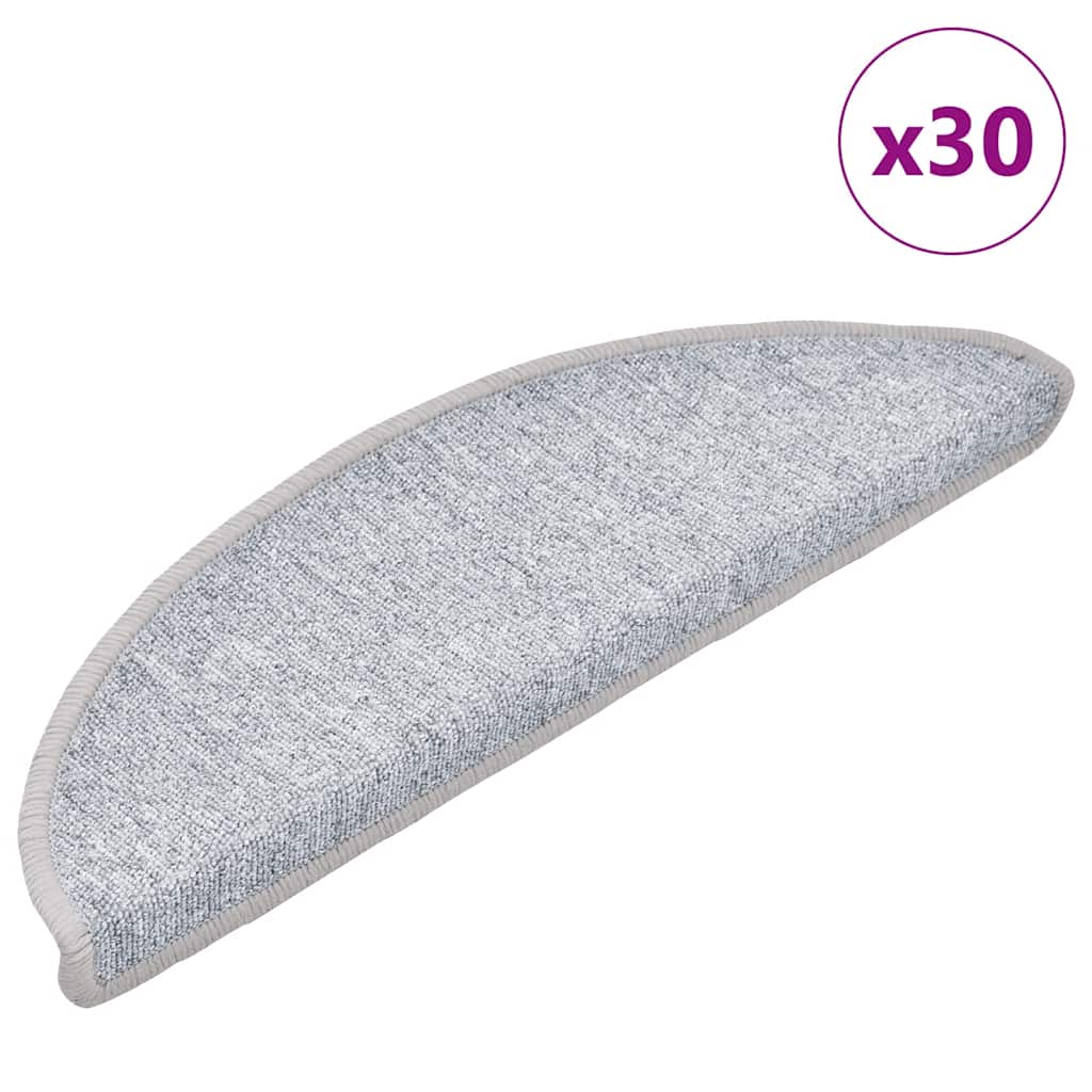 Stair Mats 30 Pcs Light Grey 56X17X3 Cm