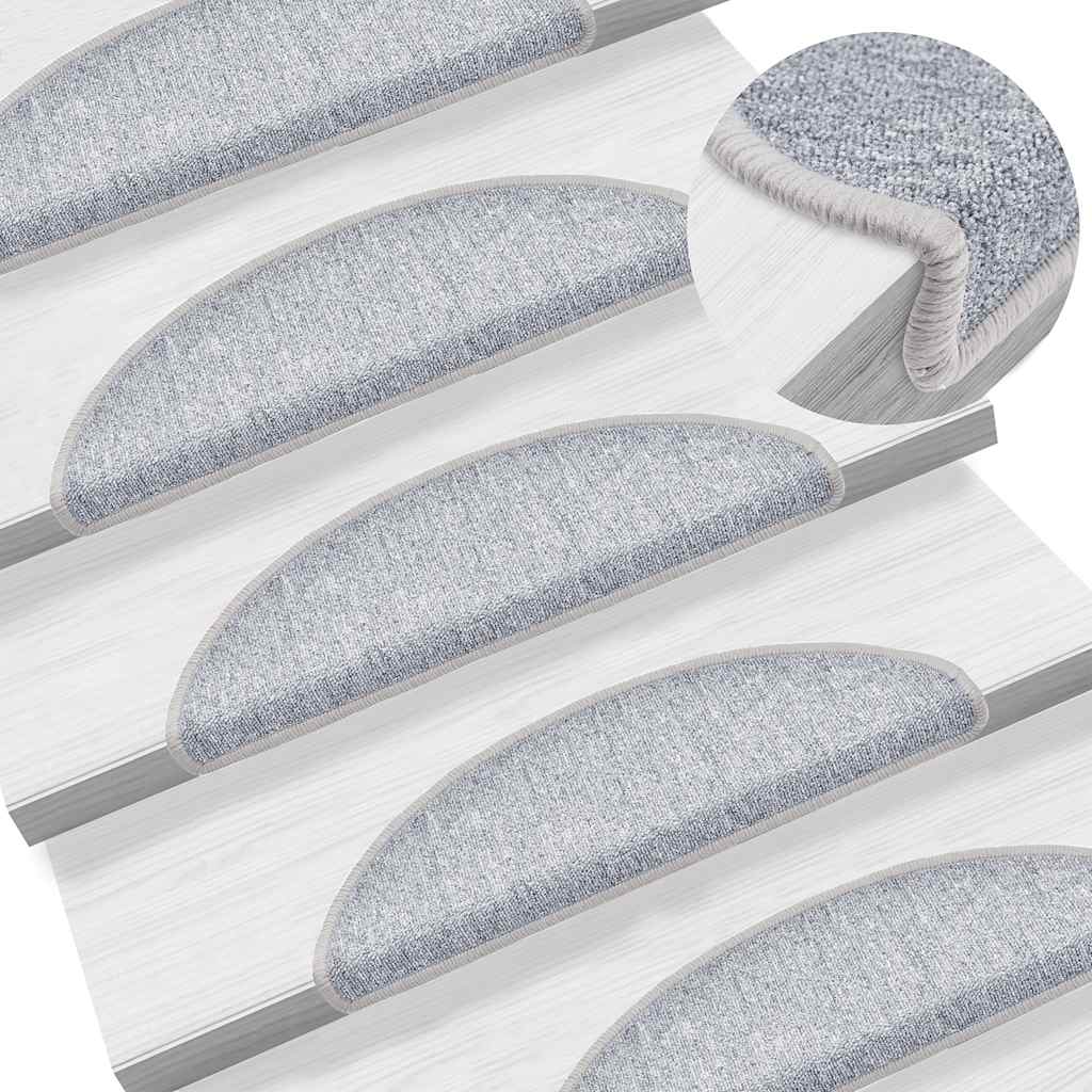 Stair Mats 30 Pcs Light Grey 56X17X3 Cm