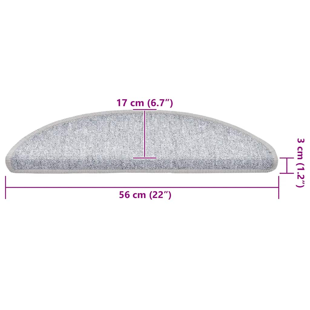 Stair Mats 30 Pcs Light Grey 56X17X3 Cm