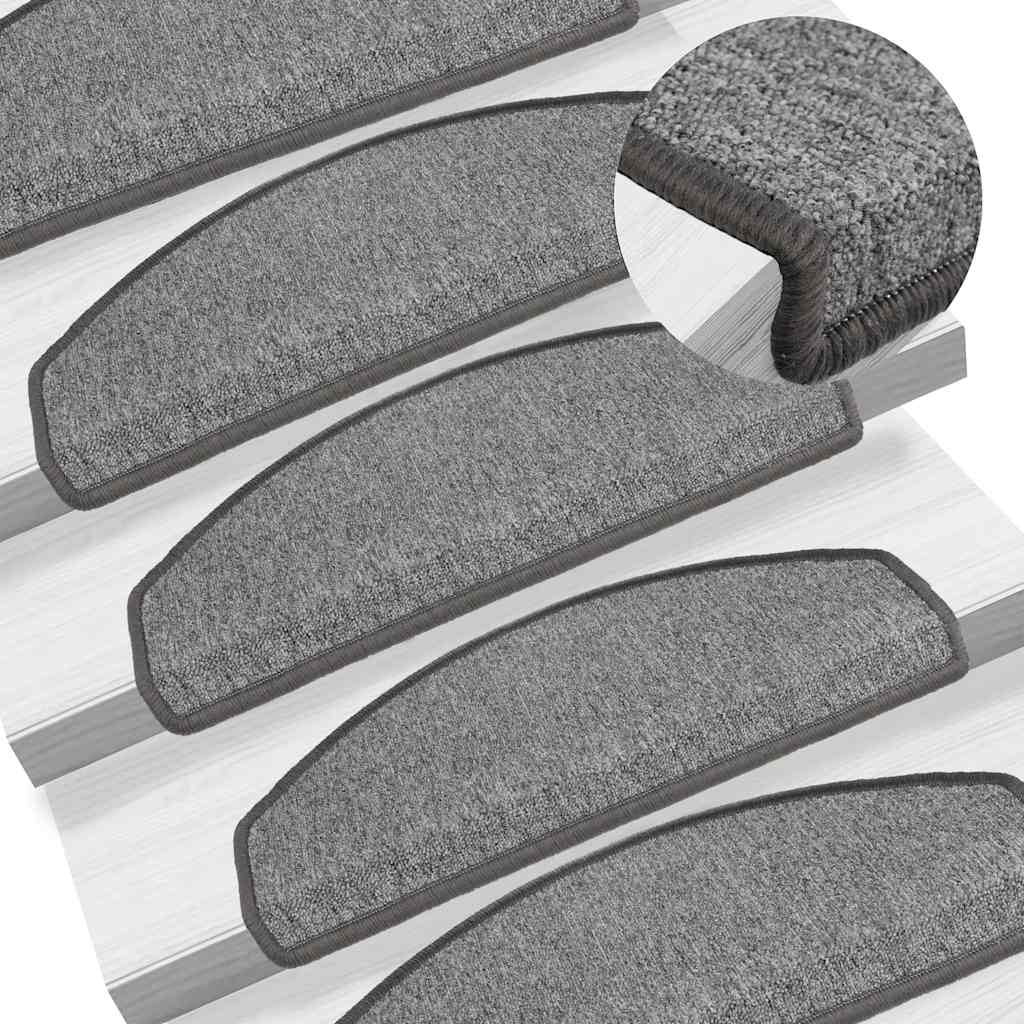 Stair Mats 30 Pcs Dark Grey 65X24X4 Cm
