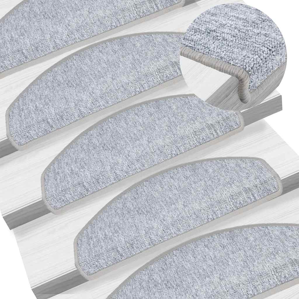 Stair Mats 30 Pcs Light Grey 65X24X4 Cm