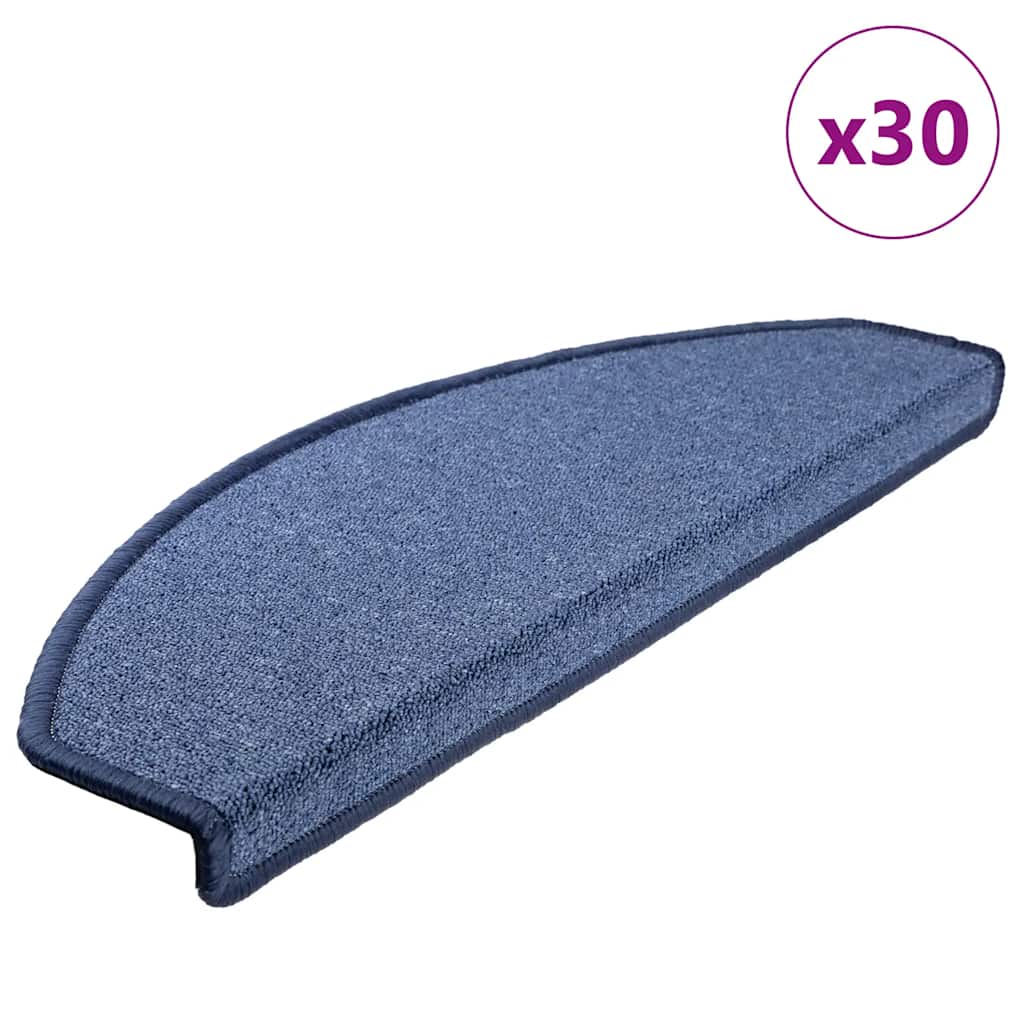 Stair Mats 30 Pcs Blue 65X24X4 Cm