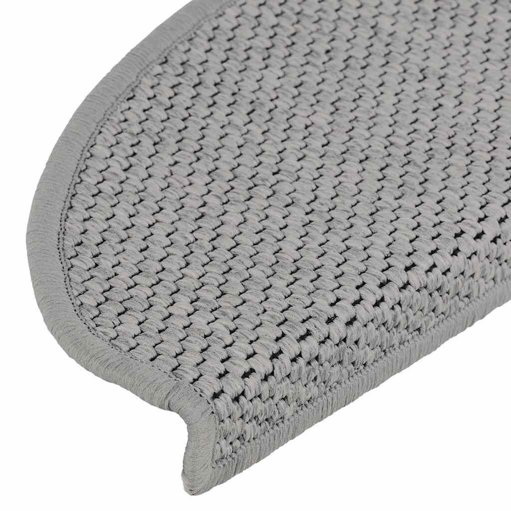Stair Mats Self-Adhesive Sisal-Look 30 Pcs Silver