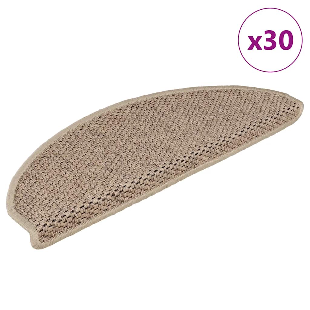Stair Mats Self-Adhesive Sisal-Look 30 Pcs