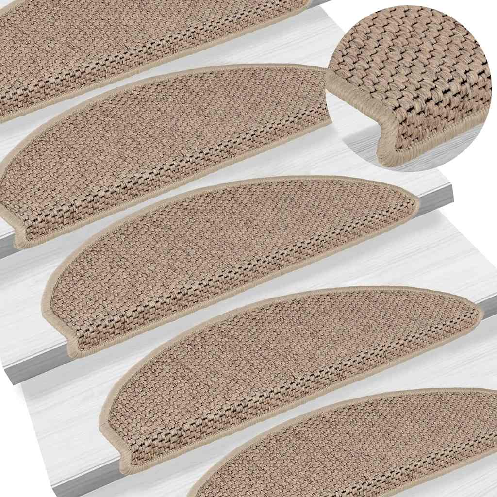 Stair Mats Self-Adhesive Sisal-Look 30 Pcs