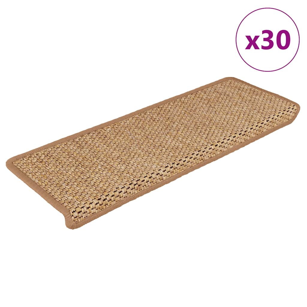 Stair Mats Self-Adhesive Sisal-Look 15 Pcs 65X21X4 Cm Green