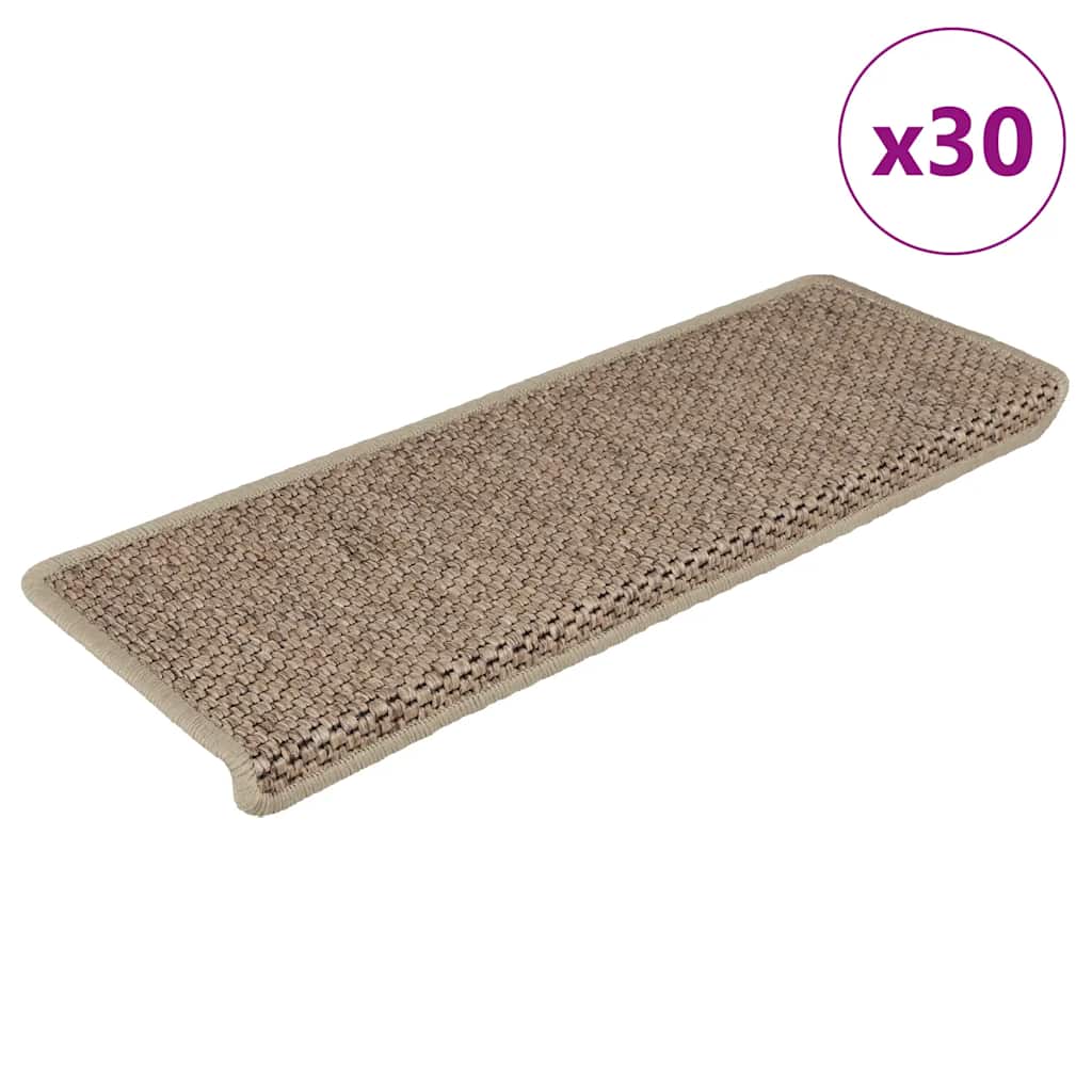 Stair Mats Self-Adhesive Sisal-Look 15 Pcs 65X21X4 Cm Green