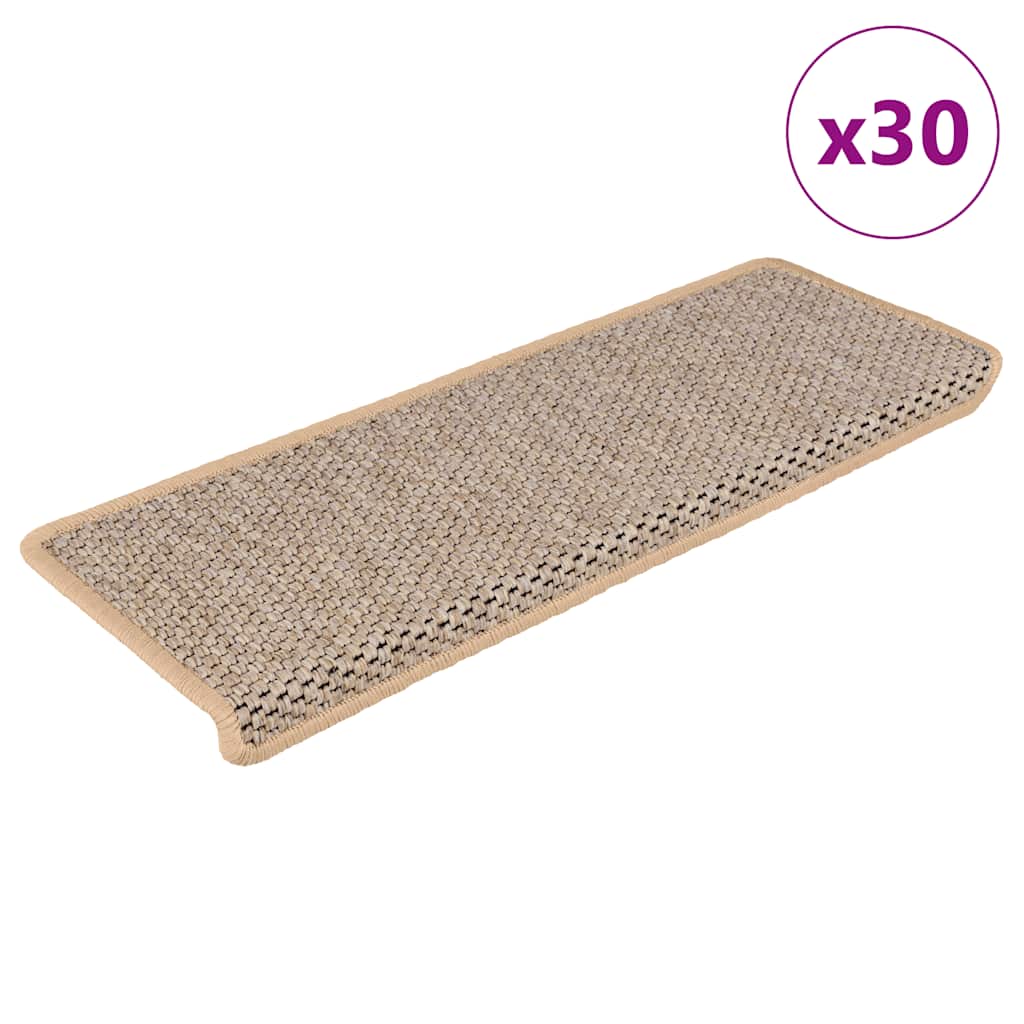 Stair Mats Self-Adhesive Sisal-Look 15 Pcs 65X21X4 Cm Green