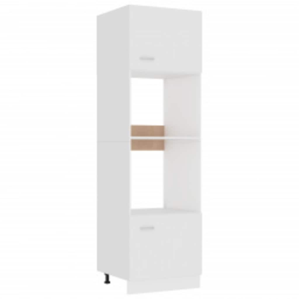 Microwave Cabinet Lyon White 60X57X207 Cm Engineered Wood