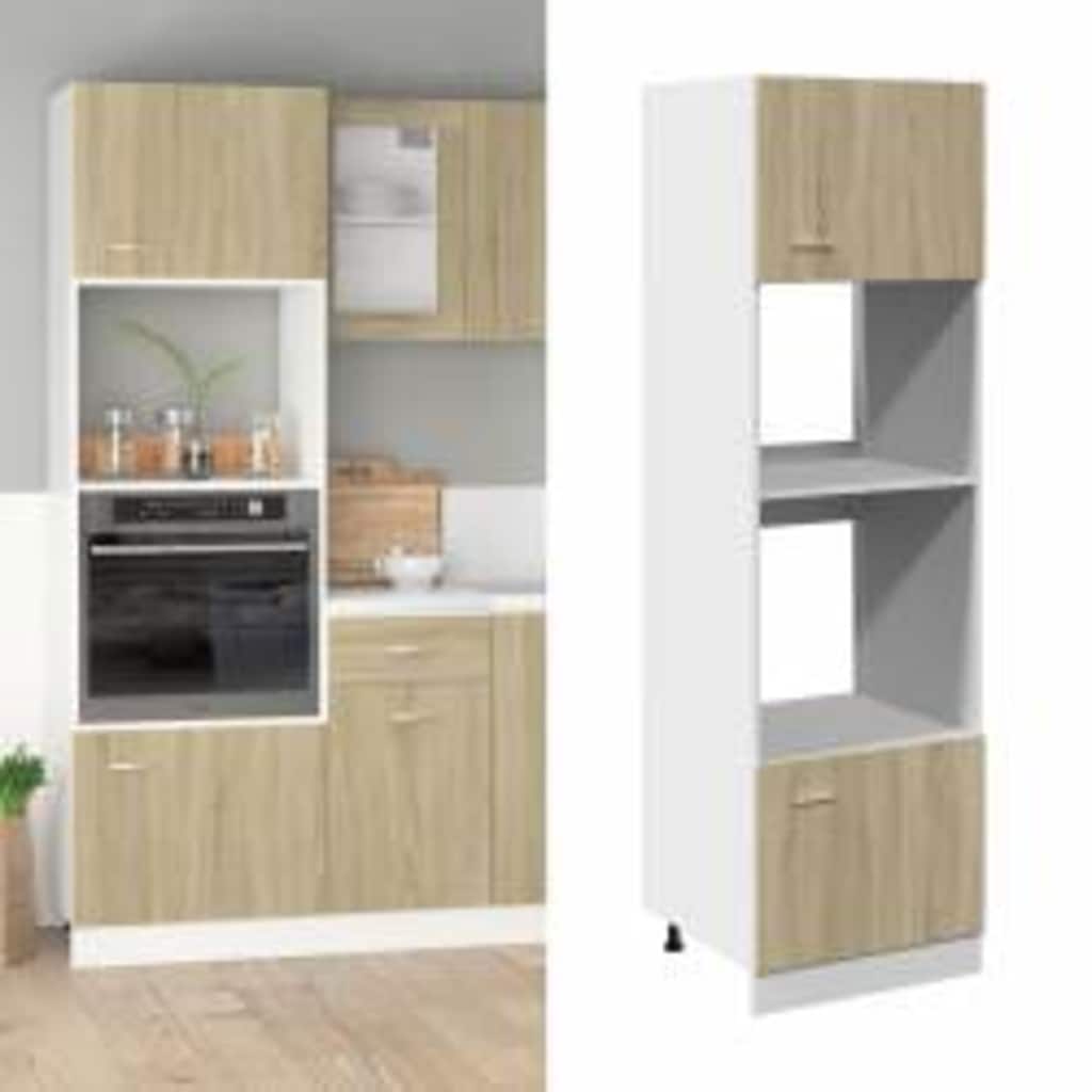 Microwave Cabinet Lyon Sonoma Oak 60X57X207 Cm Engineered Wood