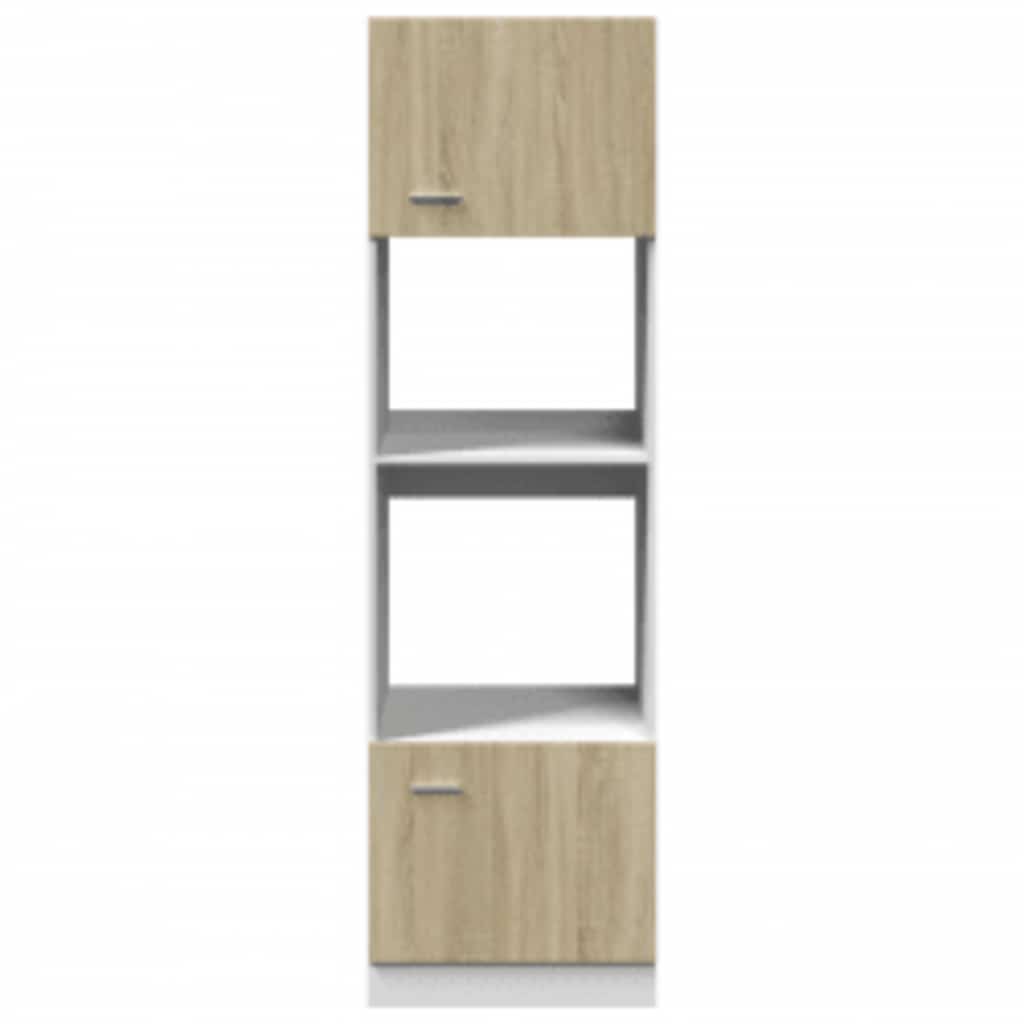 Microwave Cabinet Lyon Sonoma Oak 60X57X207 Cm Engineered Wood