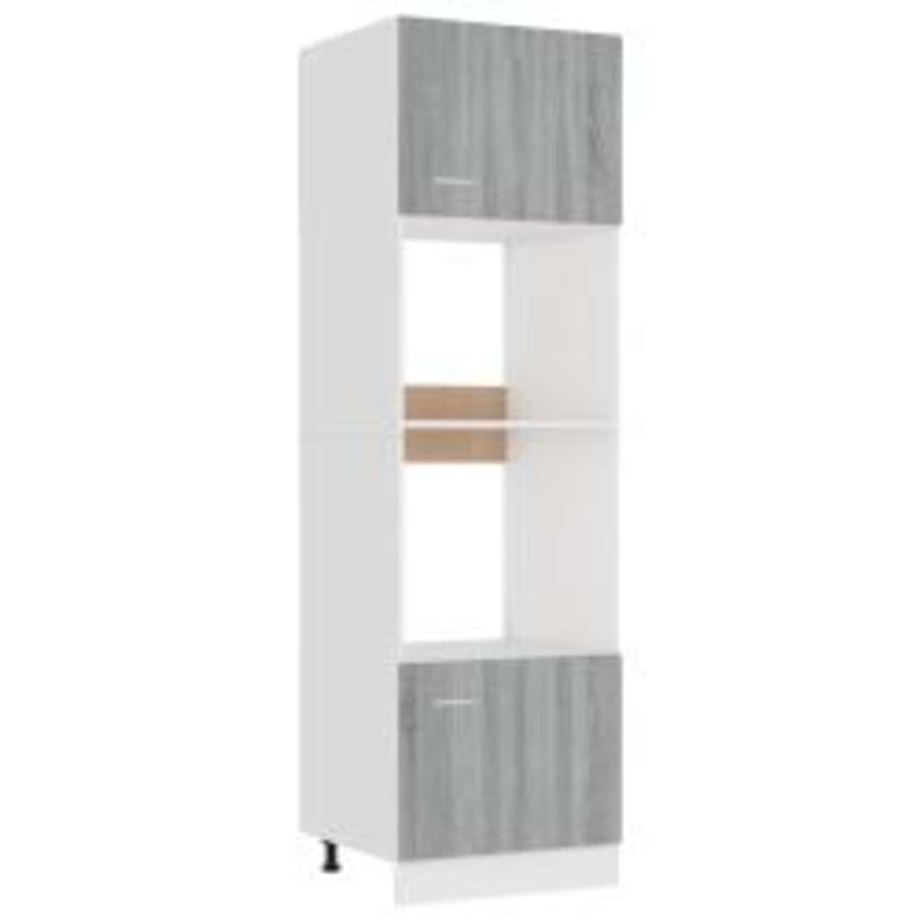 Microwave Cabinet Lyon Grey Sonoma 60X57X207 Cm Engineered Wood
