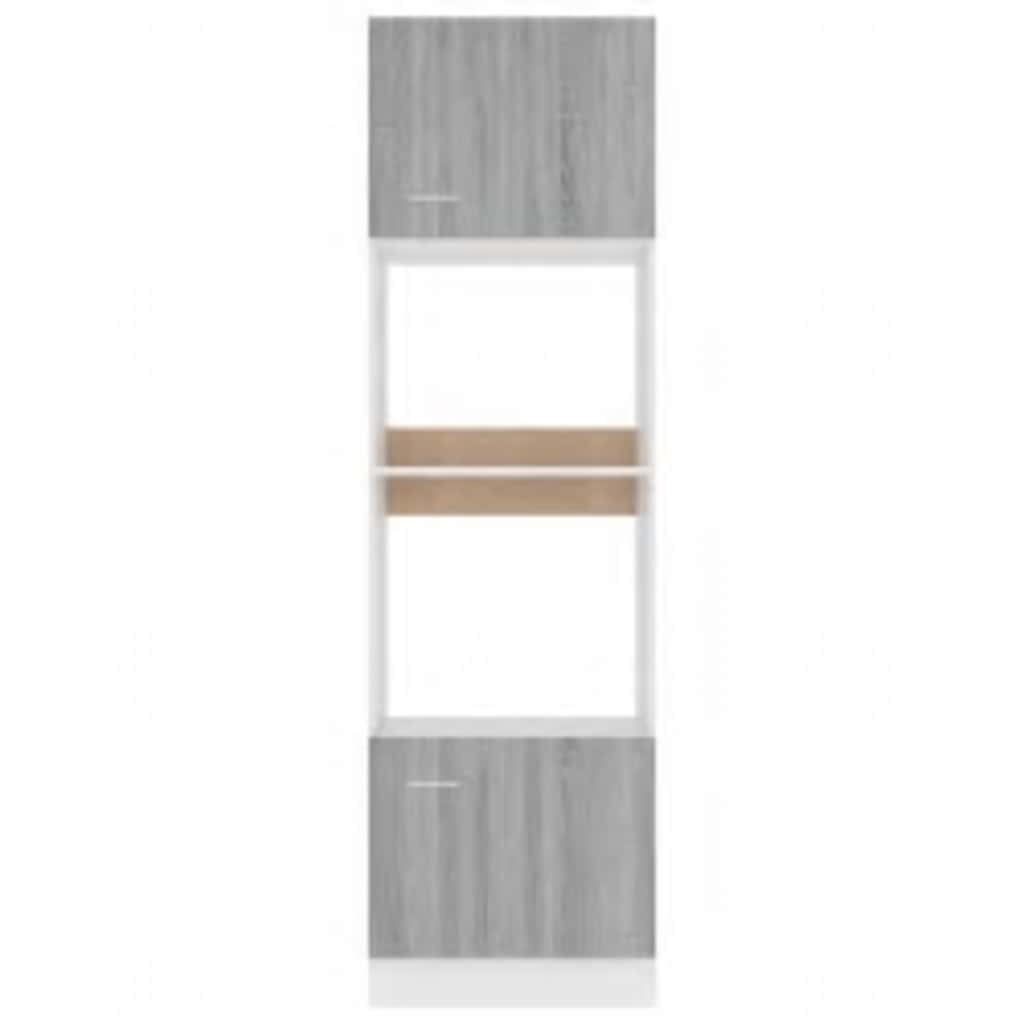 Microwave Cabinet Lyon Grey Sonoma 60X57X207 Cm Engineered Wood