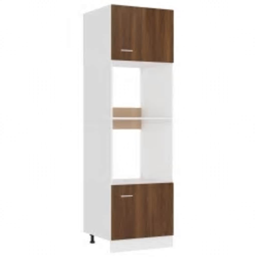 Microwave Cabinet Lyon Brown Oak 60X57X207 Cm Engineered Wood