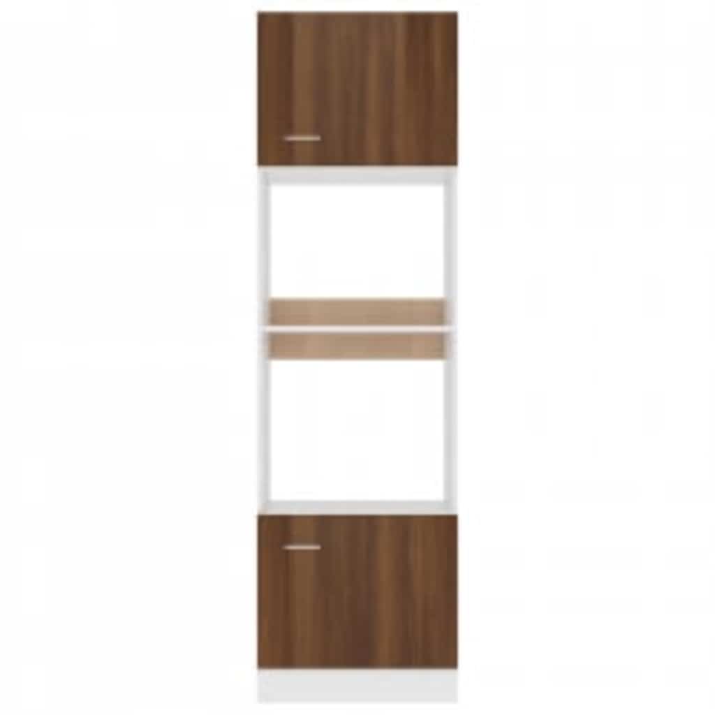 Microwave Cabinet Lyon Brown Oak 60X57X207 Cm Engineered Wood