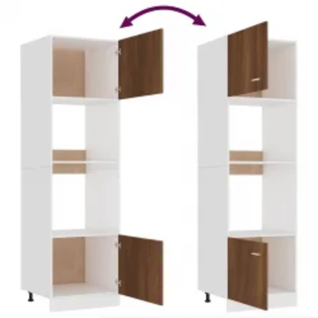 Microwave Cabinet Lyon Brown Oak 60X57X207 Cm Engineered Wood