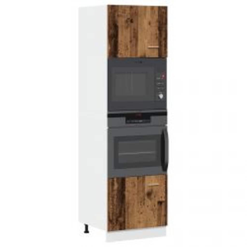 Microwave Cabinet Lyon Old Wood 60X57X207 Cm Engineered Wood