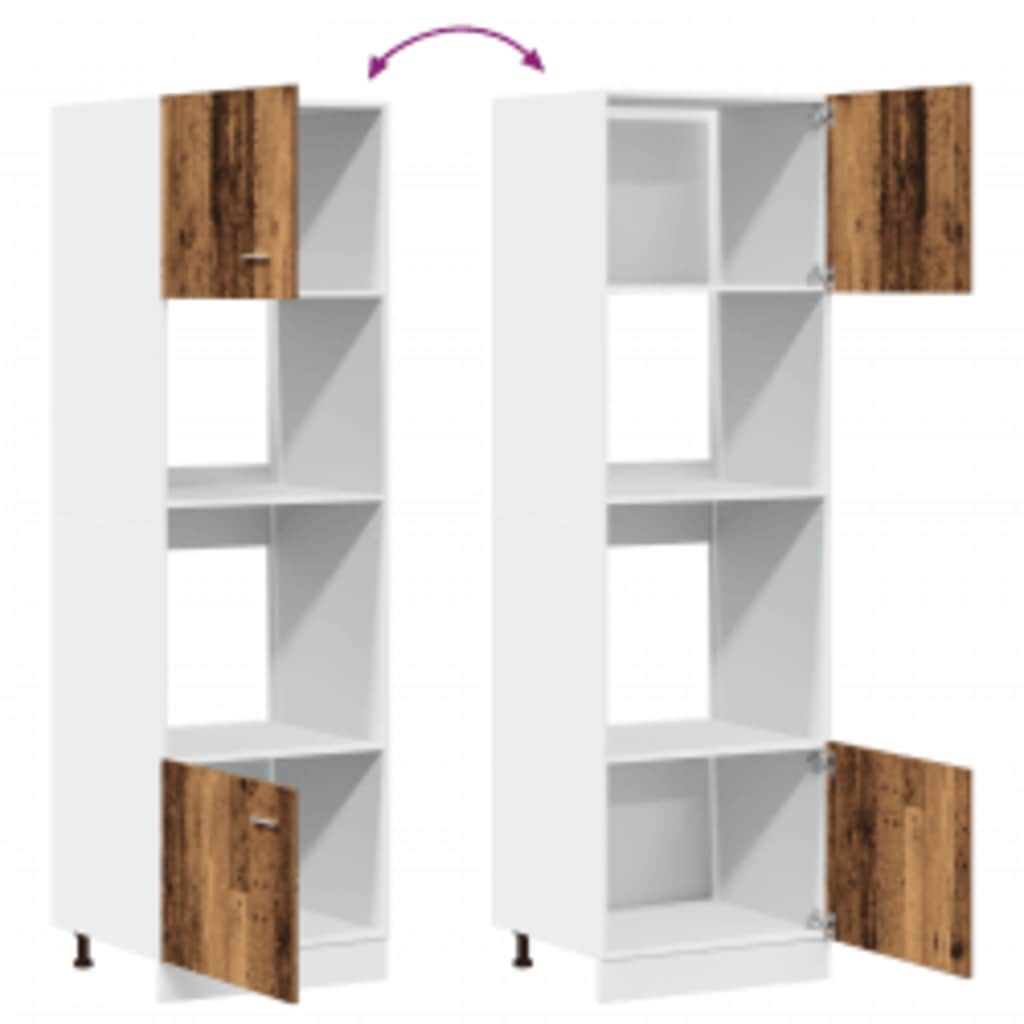 Microwave Cabinet Lyon Old Wood 60X57X207 Cm Engineered Wood