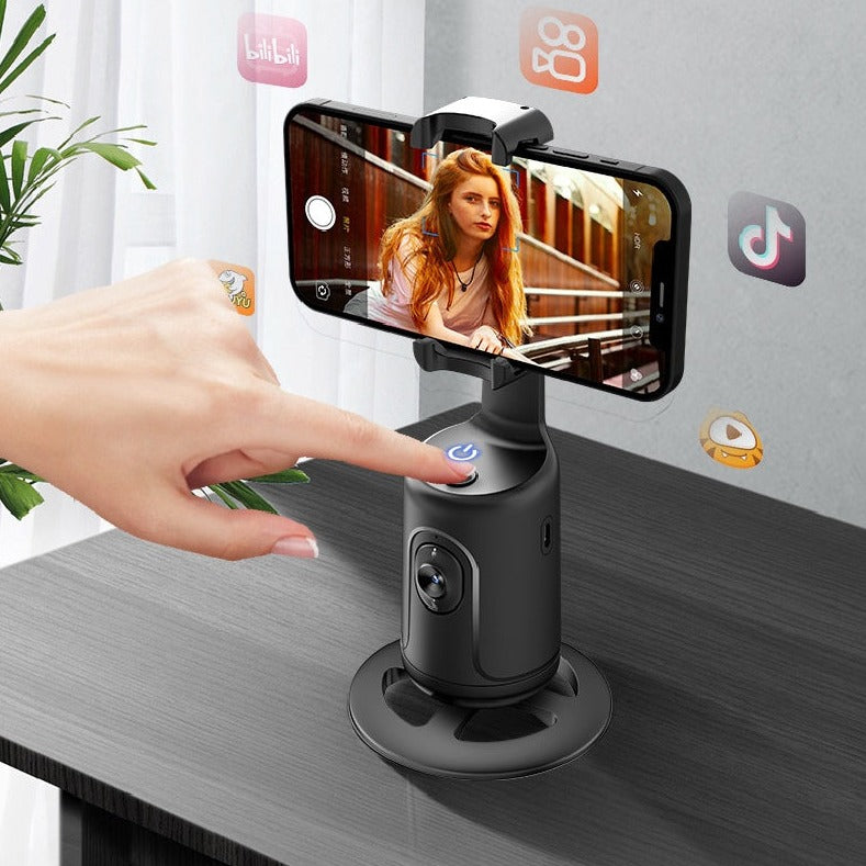 360 Auto Face Tracking Phone Gimbal – Smart AI Tracking for Vlogs & Live Streaming