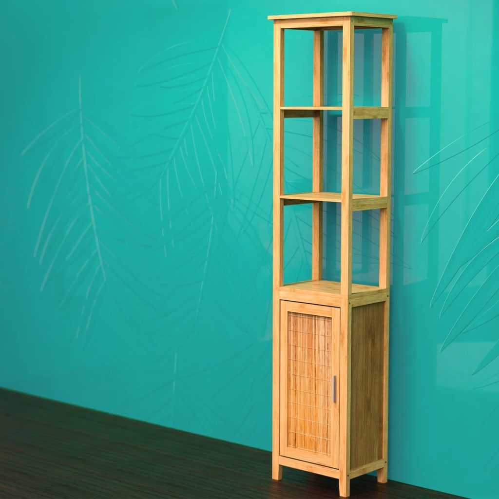 Eisl High Cupboard With 3 Compartments Bamboo 40X30X190 Cm