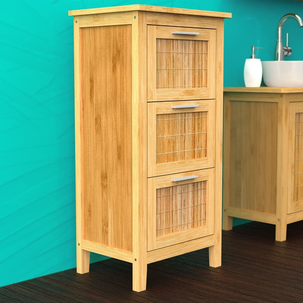 Eisl Bathroom Cabinet With 3 Drawers Bamboo 30X42X82 Cm