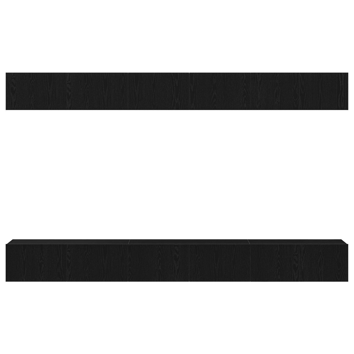 6 Piece Tv Cabinet Set Black Oak Engineered Wood