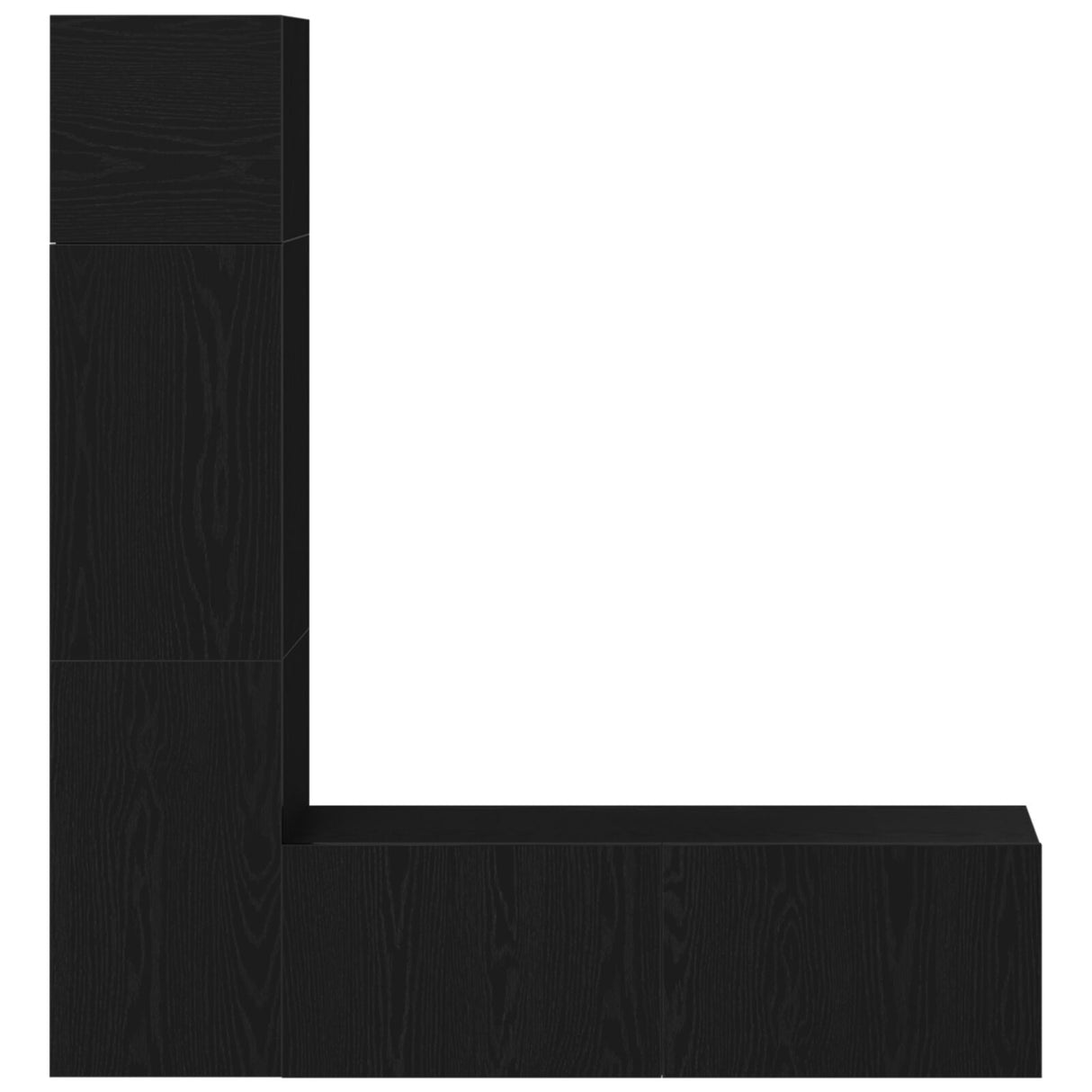 3 Piece Wall-Mounted Tv Cabinet Set Black Oak Engineered Wood