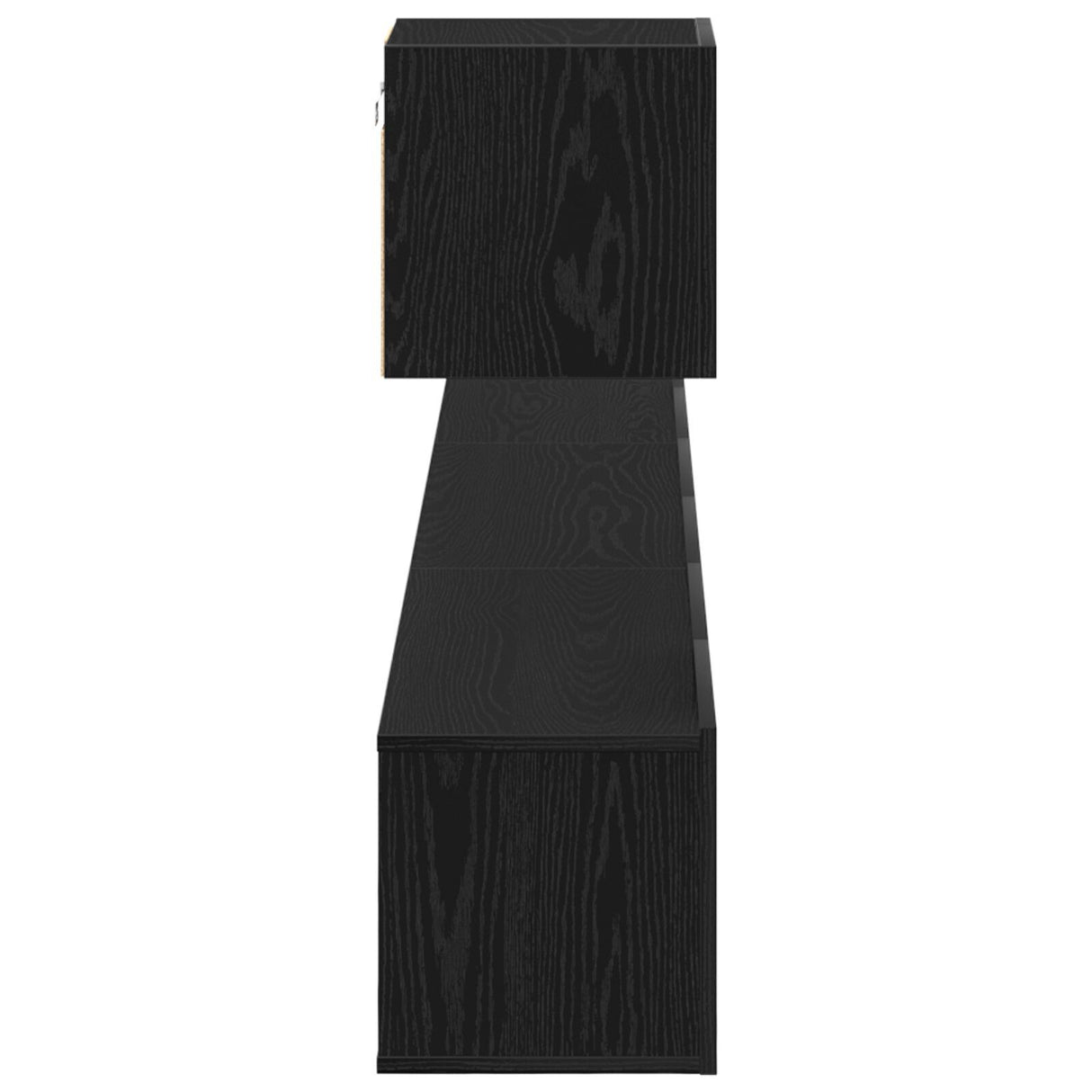 4 Piece Tv Cabinet Set Black Oak Engineered Wood