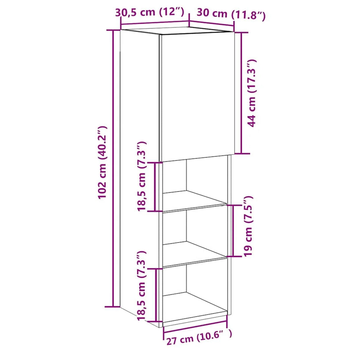 Led Tv Cabinet 30,5X30X102 Cm Engineered Wood